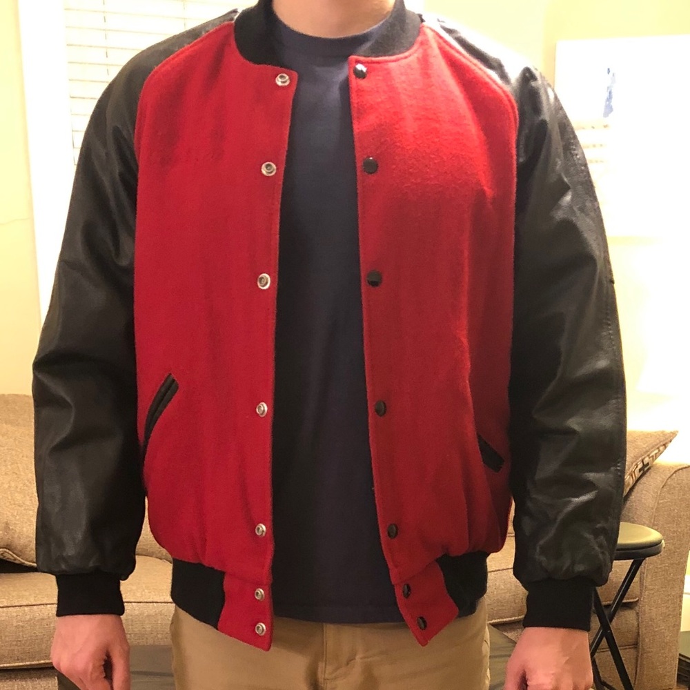 Genuine Leather Letterman Jacket